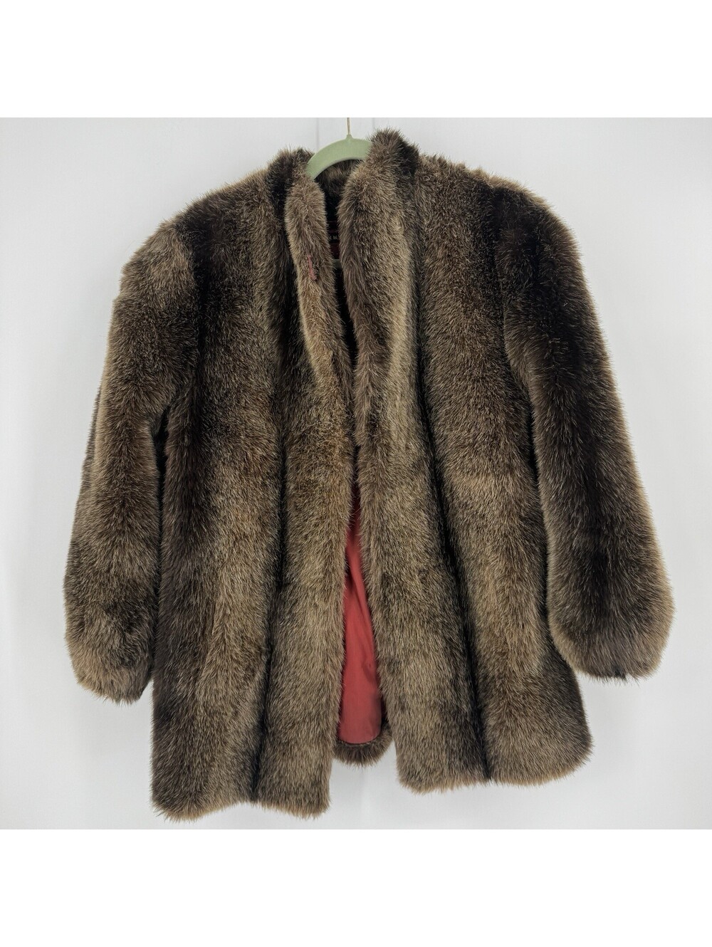 Vintage fur coat real brown large L luxury outerwear statement mob old money